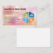 Carte De Visite Icônes de services plus propres | Arrière - plan d (Devant / Derrière)