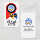 Carte De Visite Icônes d'emplacement créatif Office Moving (Devant / Derrière)