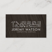 Carte De Visite Icônes des services de charpentier (Devant)