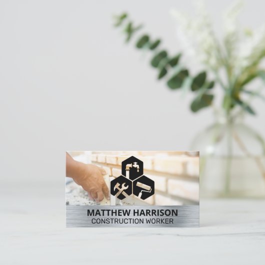 Carte De Visite Icônes des services de menuiserie (Debout devant)