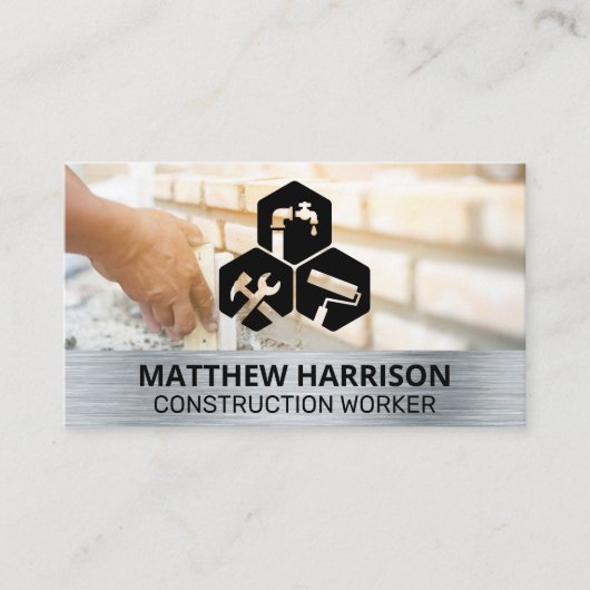 Carte De Visite Icônes des services de menuiserie (Devant)