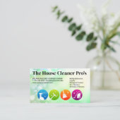 Carte De Visite Icônes des services de nettoyage de maison (Debout devant)