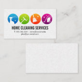 Carte De Visite Icônes des services de nettoyage de maison | Carre (Devant / Derrière)