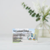 Carte De Visite Icônes d'outils de nettoyage (Debout devant)