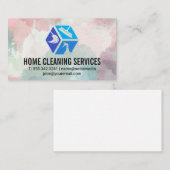 Carte De Visite Icônes du service de nettoyage | Marbre blanc or (Devant / Derrière)