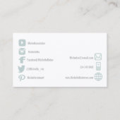 Carte De Visite icônes florales des médias sociaux (Dos)