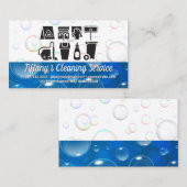 Carte De Visite Icônes Fournitures de nettoyage | Bulles (Devant / Derrière)