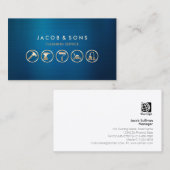 Carte De Visite Icônes Gold du service de nettoyage (Devant / Derrière)