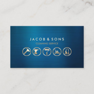 Carte De Visite Icônes Gold du service de nettoyage
