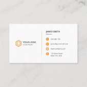 Carte De Visite Icônes orange professionnelles minimales (Dos)