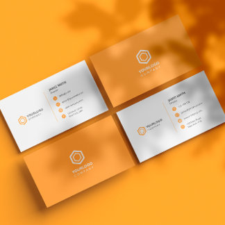Carte De Visite Icônes orange professionnelles minimales