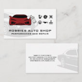 Carte De Visite Icônes Pièces Auto Performance | Voiture sport (Devant / Derrière)