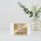 Carte De Visite Icônes Propriétés | Or et marbre (Debout devant)