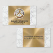 Carte De Visite Icônes Propriétés | Or et marbre (Devant / Derrière)