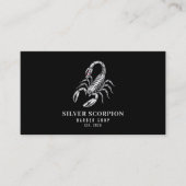 Carte De Visite Icônes Sociaux Code Qr Salon De Coiffure Scorpion  (Devant)