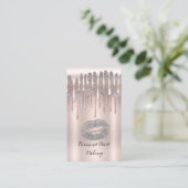 Carte De Visite Icy Rose Silver Lips Kiss Diamond Parties scintill (Debout devant)