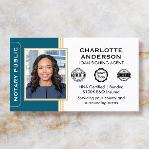 Carte De Visite ID de l'agent de signature de notaire de style cla