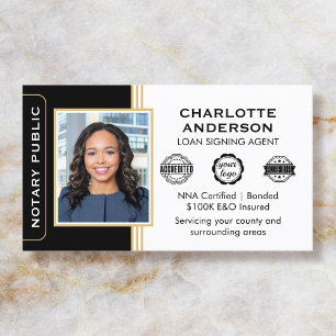 Carte De Visite ID de l'agent de signature notariale de style clas