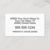 Carte De Visite ID photo de la Garde de sécurité professionnelle (Dos)