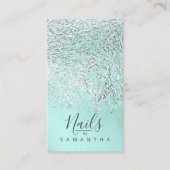 Carte De Visite ID Turquoise argenté Abstrait775 (Devant)