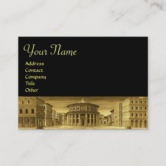 Carte De Visite IDÉAL VILLE Architecture Black Gold Yellow Pearl (Devant)