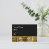 Carte De Visite IDÉAL VILLE Architecture Black Gold Yellow Pearl (Debout devant)