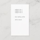 Carte De Visite Idée d'ampoule du tableau de bord du tuteur (Dos)