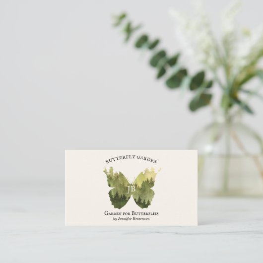Carte De Visite Idées de jardin papillon rustique Forêt camping (Debout devant)
