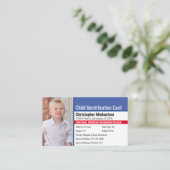 Carte De Visite Identification de l'enfant photo d'une allergie d' (Debout devant)