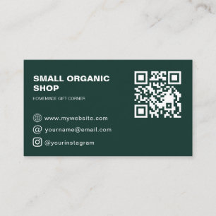 Carte De Visite Identité commerciale minimale QR verte moderne