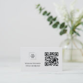 Carte De Visite Identité d'entreprise avec code QR moderne gris (Debout devant)