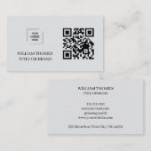 Carte De Visite Identité d'entreprise avec code QR moderne gris (Devant / Derrière)