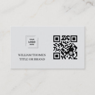 Carte De Visite Identité d'entreprise avec code QR moderne gris