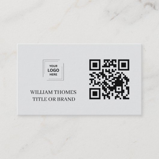 Carte De Visite Identité d'entreprise avec code QR moderne gris (Devant)