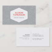 Carte De Visite IDENTITÉ PERSONNELLE LUXE EN ROUGE & GRAY No 2 (Devant / Derrière)