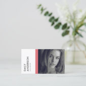 CARTE DE VISITE IDENTITÉ PHOTO PERSONNELLE ROSE MODERNE ET SIMPLE (Debout devant)