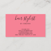 Carte De Visite Identité rose Brillant Coiffure. (Dos)