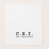 Carte De Visite Idiots CSI acronyme (Extérieur déplié)