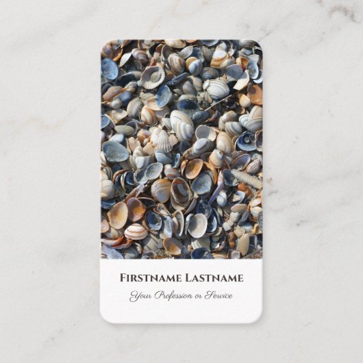 Carte De Visite Idyllic sable de plage coquillages de vie (Devant)