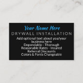 Carte De Visite iHang. Affaires de plâtre de Sheetrock de cloison (Dos)