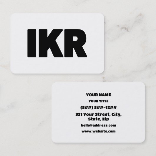 Carte De Visite IKR | Écart de texte (Devant / Derrière)