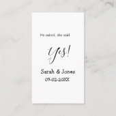 Carte De Visite Il a demandé elle a dit oui engagement simple mini (Dos)