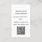 Carte De Visite Il Est Temps D'Appeler Le Code Qr Doula Pregnancy  (Dos)