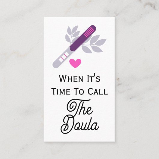 Carte De Visite Il Est Temps D'Appeler Le Code Qr Doula Pregnancy  (Devant)