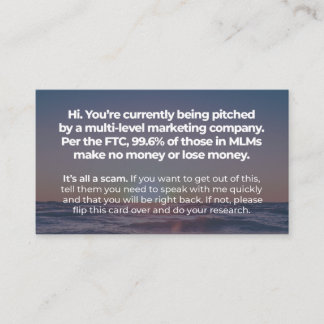 Carte De Visite Il est tout une escroquerie -