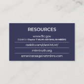 Carte De Visite Il est tout une escroquerie - (Dos)