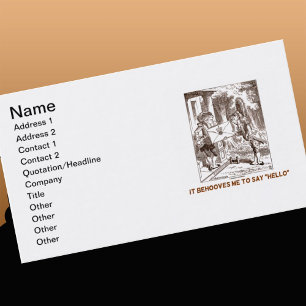 Carte De Visite Il m'incombe dire bonjour l'humour de Fishman
