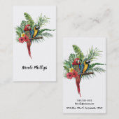 Carte De Visite Île Paradise Oiseaux Tropical Floral Botanique (Devant / Derrière)