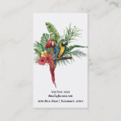 Carte De Visite Île Paradise Oiseaux Tropical Floral Botanique (Dos)