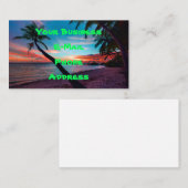 Carte De Visite Île tropicale de paradis de plage sablonneuse de (Devant / Derrière)